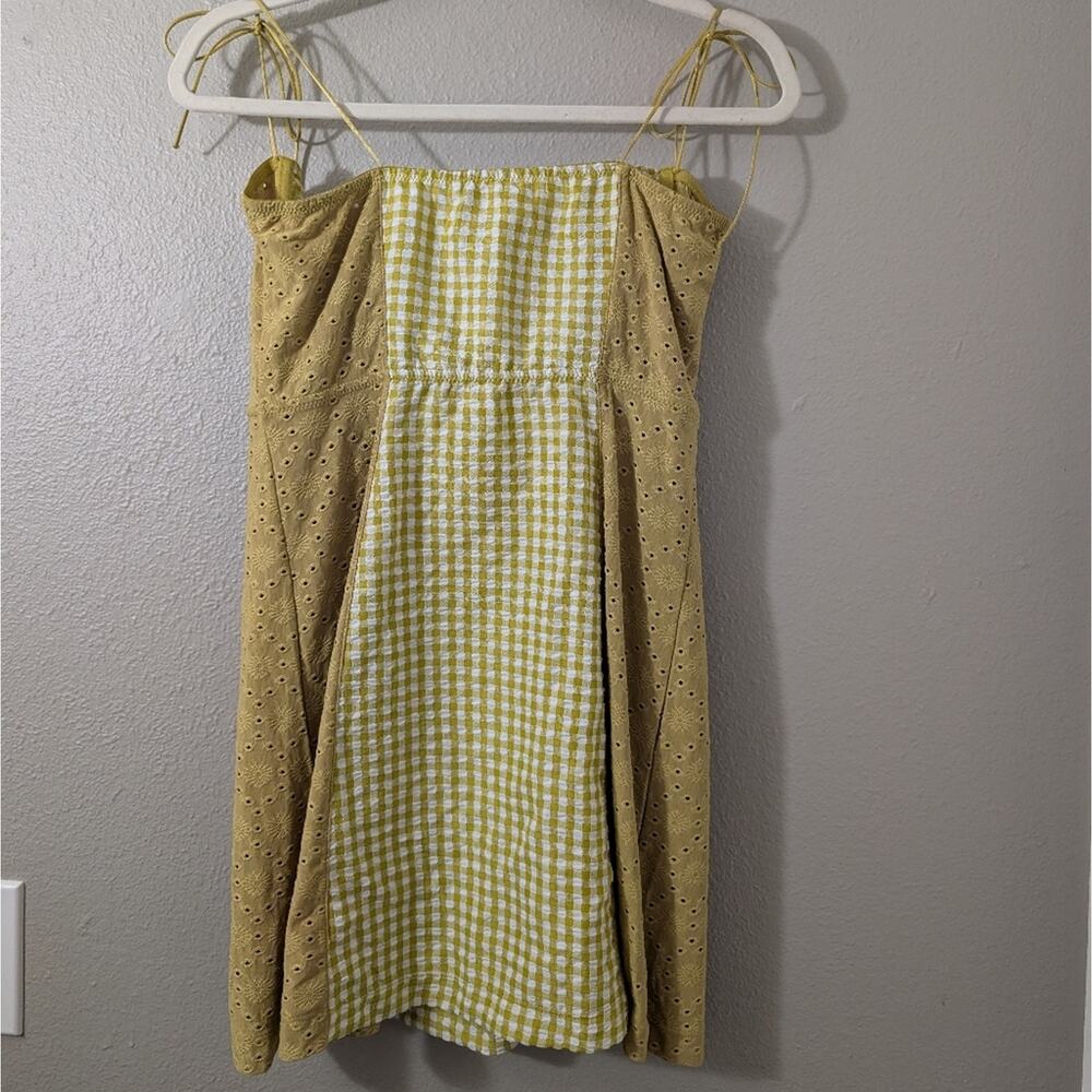 Urban Outfitters Mini Dress Felicity Eyelet Underwired Gingham Dress - Picture 8 of 8